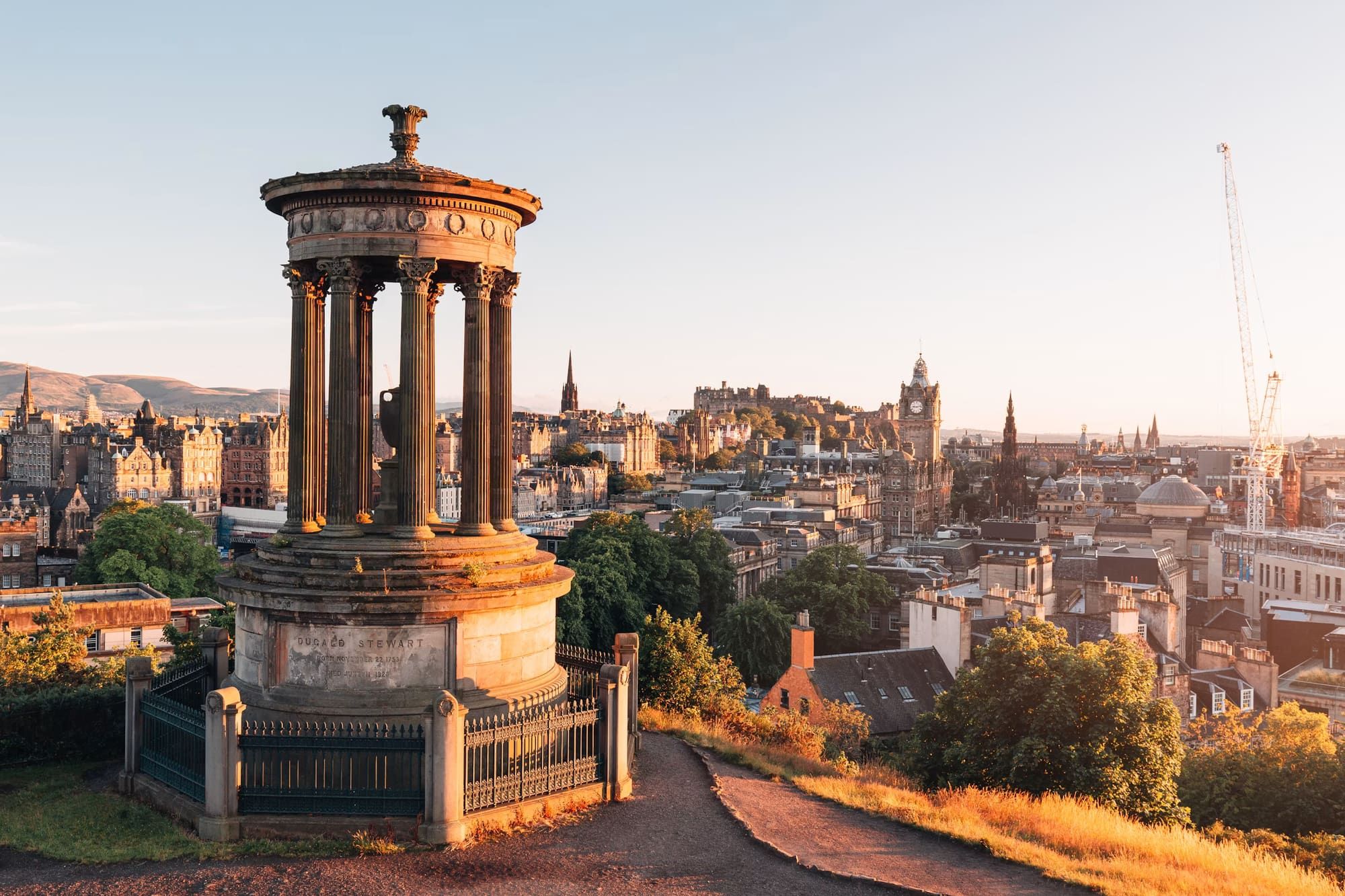 Edinburgh's skyline at dusk